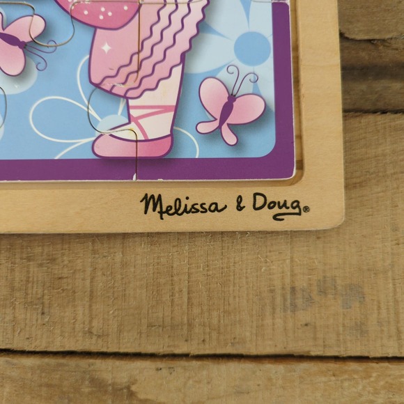 Melissa & Doug Fresh Start Wooden Jigsaw Puzzle Ballerinas & Butterflies 24 Pcs - Picture 3 of 9